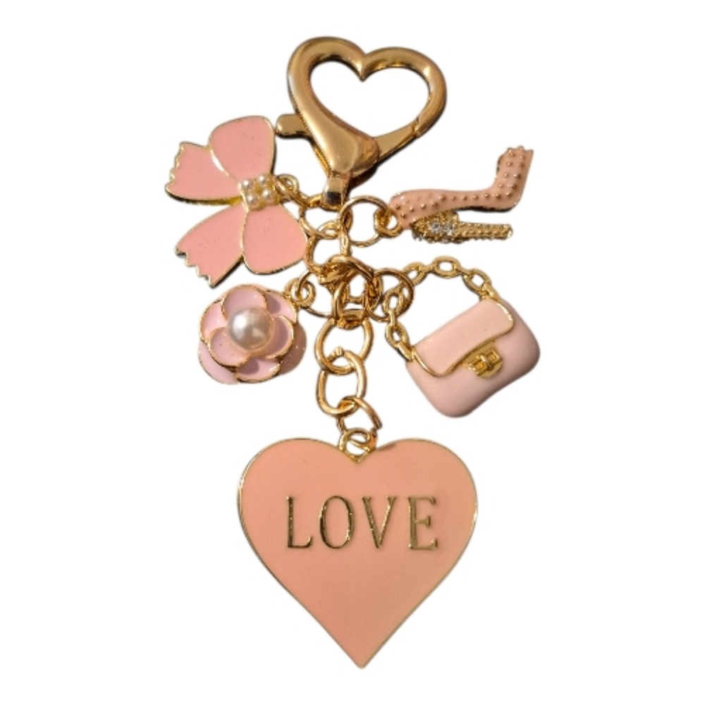 Crystal Aura Lip Oil + Pink Heart Charm Keychain Set - Picture 2 of 4